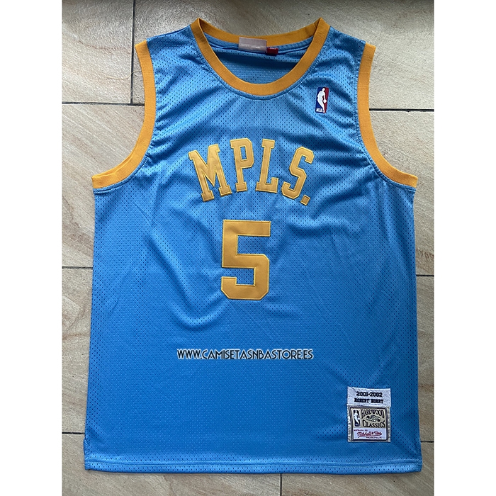 Robert Horry NO 5 Camiseta Los Angeles Lakers Mitchell & Ness 2001-02 Azul